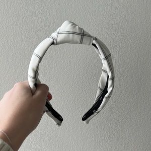 White and black plaid lele sadoughi headband